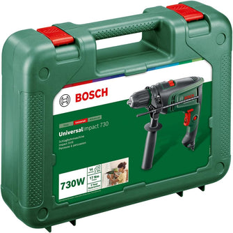 Buy Bosch,Bosch UniversalImpact 730 Electric Hammer Drill - Precision Drilling in Masonry, Wood, Steel - 730W Motor, Includes Carrying Case - Gadcet UK | UK | London | Scotland | Wales| Ireland | Near Me | Cheap | Pay In 3 | Handheld Power Drills