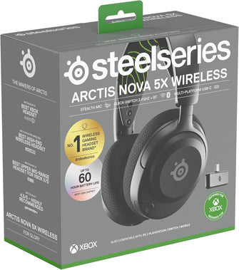 SteelSeries Arctis Nova 5X Wireless Xbox Gaming Headset - Neodymium Drivers, 60H Battery, 2.4GHz/BT, ClearCast Gen2.X Mic, PC, PS, Switch, Mobile Compatible