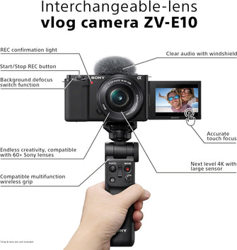 Sony Alpha ZV-E10L | APS-C Mirrorless interchangeable-lens vlog camera with 16-50mm lens