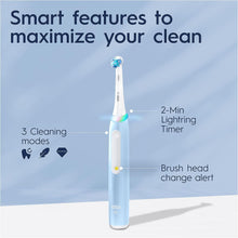 Oral-B iO 3 Ice Blue Electric Toothbrush, 1 Toothbrush Head, 1 Travel Case, Designed by Braun - 4