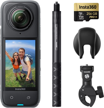 Insta360 X4 Motorcycle Bundle - 8K Waterproof 360 Action Camera, 4K Wide-Angle Video