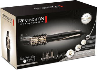 Buy Remington,Remington Blow & Dry Caring Air Styler Hot Brush for all hair lengths, with 6 styling attachments - 25mm, 38mm & 50mm Round Brush, Concentrator, Paddle Brush & Root Boost, Storage pouch, 1200W, AS7700 - Gadcet UK | UK | London | Scotland | Wales| Near Me | Cheap | Pay In 3 | Hot Air Brushes