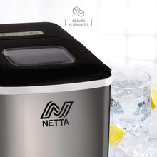 Buy NETTA,NETTA Ice Maker Machine, 12kg/24hr, Quick 10-Min Cubes, 1.8L Tank, No Plumbing Needed, Includes Scoop & Basket, Stainless Steel/Black - Gadcet UK | UK | London | Scotland | Wales| Near Me | Cheap | Pay In 3 | Small Kitchen Appliances