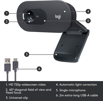 Buy Logitech,Logitech C505 HD Webcam - Streaming Webcam, 720p HD External USB Camera for Desktop or Laptop with Long-Range Microphone, Compatible with PC or Mac - Grey - Gadcet UK | UK | London | Scotland | Wales| Near Me | Cheap | Pay In 3 | Webcams