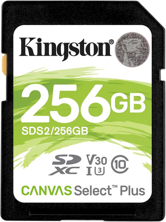 Kingston Canvas Select Plus 256GB SDXC Card - V30, UHS-I U3, Class 10, Video Class for 4K Recording