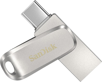 SanDisk 128GB Ultra Dual Drive Luxe USB Type-C Flash Drive - Up to 400MB/s, Reversible USB-C & Type-A Connectors, for Smartphones, Tablets, Macs, and PCs, Silver