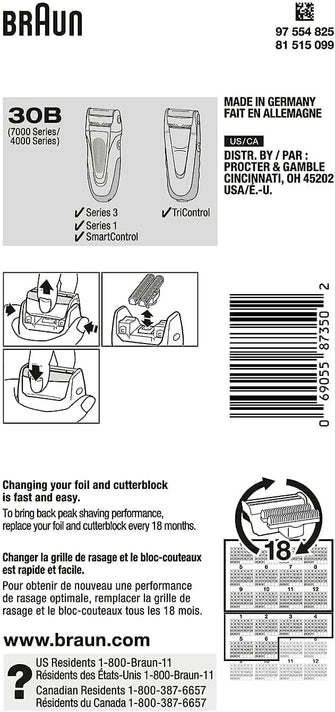 Buy Braun,Braun Series 3 Old Generation Electric Shaver Replacement Head - 30B - Compatible with Electric Razors SmartControl, TriControl, 340, 330, 320, 310, 300 - Gadcet  | UK | London | Scotland | Wales| Near Me | Cheap | Pay In 3 | Razors & Razor Blades