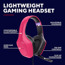 Trust Gaming GXT 418P Rayne Lightweight Gaming Headset - 3.5mm Jack, 50mm Drivers, Foldaway Microphone, Over-Ear, Wired, 2m Cable, Compatible with PC, Xbox, PS4, PS5, Switch, Mobile - Pink