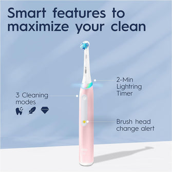 Buy Oral-B,Oral-B iO3 Electric Toothbrushes Adults, 1 Toothbrush Head & Travel Case, 3 Modes With Teeth Whitening, 2 Pin UK Plug, Pink - Gadcet UK | UK | London | Scotland | Wales| Ireland | Near Me | Cheap | Pay In 3 | Electric Toothbrush