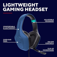 Trust Gaming GXT 418B Rayne Lightweight Gaming Headset - 3.5mm Jack, 50mm Drivers, Foldaway Microphone, Over-Ear, Wired, 2m Cable, for PC, Xbox, PS4, PS5, Switch, Mobile - Blue