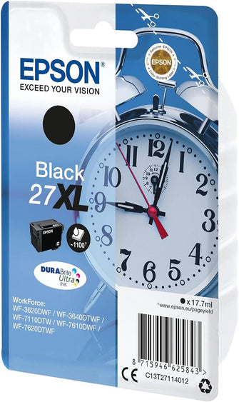 Buy Epson,Epson 27XL Black Alarm Clock High Yield Genuine, DuraBrite Ultra Ink Cartridge - Gadcet UK | UK | London | Scotland | Wales| Near Me | Cheap | Pay In 3 | Toner & Inkjet Cartridges