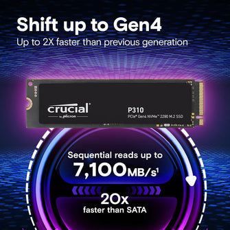 Crucial P310 1TB NVMe PCIe Gen4 M.2 2280 Internal Gaming SSD – Up to 7,100MB/s, Laptop & Desktop Compatible – CT1000P310SSD801