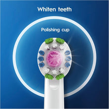 Oral-B 3D White Electric Toothbrush Heads with CleanMaximiser - 10 Pack, Angled Bristles for Plaque Removal, White