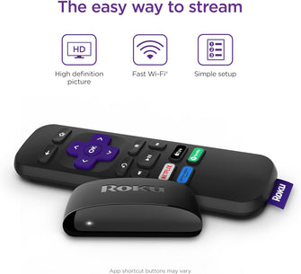 Roku Express (2023) HD Streaming Device - High-Speed HDMI, Standard Remote, Guided Setup, Fast Wi-Fi