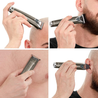 Wahl Stainless Steel 9 in 1 Multigroomer, Beard and Stubble Trimmer for Men, Home Hair Cutting, Nose Ear Trimmers, Male Grooming Set, Washable Heads, Cordless