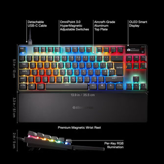 SteelSeries Apex Pro TKL Gen 3 (2025) - HyperMagnetic Gaming Keyboard - Adjustable Actuation - Rapid Trigger - Game-Ready Presets - Protection Mode - Rapid Tap/SOCD - English QWERTY Layout - TKL