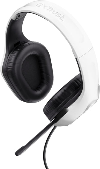 Trust Gaming GXT 418W Rayne Lightweight Gaming Headset - 3.5mm Jack, 50mm Drivers, Foldaway Microphone, Over-Ear, 2m Cable, PC, Xbox, PS4, PS5, Switch, Mobile - White