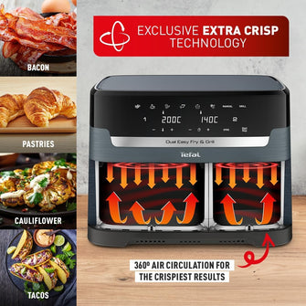 Tefal XXL Dual Easy Fry 11L Air Fryer (EY942BG0)