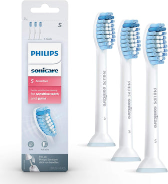 Philips Sonicare Sensitive Toothbrush Heads HX6053/64, 3-Pack – White