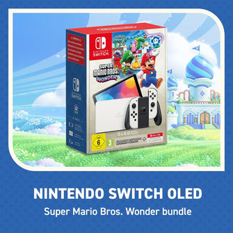 Nintendo Switch OLED Model (White) with Super Mario Bros. Wonder Pre-Installed + 12-Month Switch Online Subscription Code