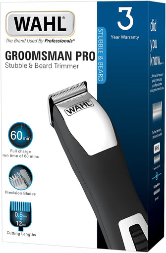 Wahl Groomsman 8-in-1 Multigroomer for Men - Face & Body Trimming, Beard & Stubble Trimmer, Nose Trimmer, 3 Interchangeable Heads, Grooming Set