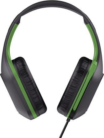 Trust Gaming GXT 415X Zirox Lightweight Gaming Headset – 50mm Drivers, 3.5mm Jack, 1.2m Cable, Foldaway Microphone, Over-Ear, Wired – Black/Green