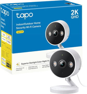 Buy Tapo,Tapo C120 2K Security Camera - Indoor/Outdoor, IP66 Weatherproof, AI Detection, Color Night Vision, Cloud/SD Storage, Works with Alexa & Google - Gadcet UK | UK | London | Scotland | Wales| Near Me | Cheap | Pay In 3 | Security Monitors & Recorders