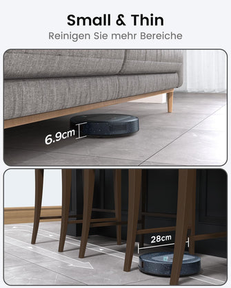 Lefant F1 Robot Vacuum Cleaner – 5000Pa Strong Suction, 28x6.9cm Super-Thin, 600ml Visual Dust Box, Virtual Magnetic Stripe, Alexa-Compatible, Starry Skins