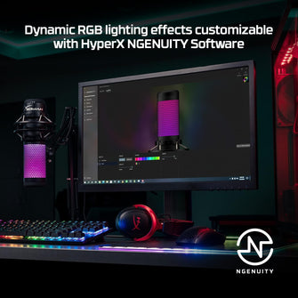 HyperX QuadCast S – RGB USB Condenser Microphone for PC, PS4 and Mac, Anti-Vibration Shock Mount, Pop Filter, Gaming, Streaming, Podcasts, Twitch, YouTube, Discord, Black - 2