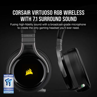 Buy Alann Trading Limited,CORSAIR VIRTUOSO RGB WIRELESS High–Fidelity Gaming Headset – 7.1 Surround Sound – Detchable Omni-Directional Microphone – iCUE Compatible – PC, Mac, PS5, PS4, Nintendo Switch, Mobile – Carbon - Gadcet UK | UK | London | Scotland | Wales| Near Me | Cheap | Pay In 3 | Headphones & Headsets