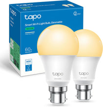 Tapo Smart Bulb B22 (2-Pack) – 8.3W Energy-Saving, Dimmable Warm White, Works with Alexa & Google Home, No Hub Required (Tapo L510B) [Energy Class F]