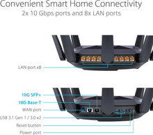 Buy ASUS,ASUS RT-AX89X (AX6000) Dual Band 12-stream WiFi 6 Extendable Gaming Router, Dual 10G Ports, Gaming Port, Mobile Game Mode, Subscription-free Network Security, Instant Guard, VPN, AiMesh Compatible - Gadcet UK | UK | London | Scotland | Wales| Near Me | Cheap | Pay In 3 | Network Cards & Adapters