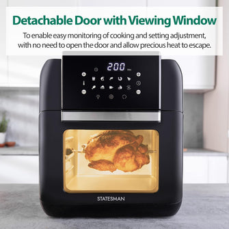 Buy Statesman,Statesman SKAO11015BK Digital Air Fryer Oven with Rotisserie 11 Litre, 1500W, 60 Minute Timer, 360 Hot Air Circulation, 10 Cooking Programs, Basket & Skewer Set Included - Gadcet UK | UK | London | Scotland | Wales| Ireland | Near Me | Cheap | Pay In 3 | Deep Fryers