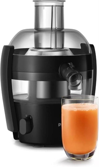 Philips Viva Collection Compact Juicer - 1.5L, 500W, Quick Clean Technology, Drip Stop, Dishwasher Safe Parts, See-through Pulp Container, Direct Serve, Black (HR1832/01)