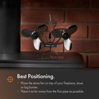 Buy VonHaus,VonHaus Stove Fan – Double Log Burner Fan with 6 Blades, Heat Powered Fan for Wood/Log Burners, Fireplaces, Stove Heaters – Silent Operation, Eco Friendly Circulation, Self Powered - Gadcet UK | UK | London | Scotland | Wales| Near Me | Cheap | Pay In 3 | Home & Garden