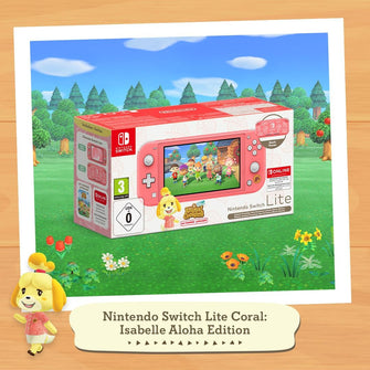 Nintendo Switch Lite Coral (Isabelle Aloha Edition) + Animal Crossing: New Horizons (Pre-Installed) + 12-Month Nintendo Switch Online Subscription