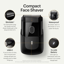 Manscaped Refining The Gentleman Handyman Compact Face Shaver – Portable Cordless Electric Razor, USB-C Rechargeable, Long-Hair Leveler & Foil Blades