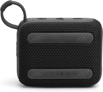 JBL Go 4 in Black - Portable Bluetooth Speaker Box Pro Sound, Deep Bass and Playtime Boost Function - Waterproof and Dustproof - 7 Hours Runtime - 4