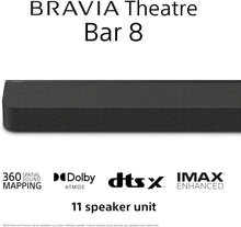 Sony BRAVIA HT-A8000 Theatre Bar 8 - Dolby Atmos®, DTS:X, 13 Speakers, Wi-Fi®, Bluetooth®, 360 Spatial Sound Mapping, Hi-Res Audio, Black