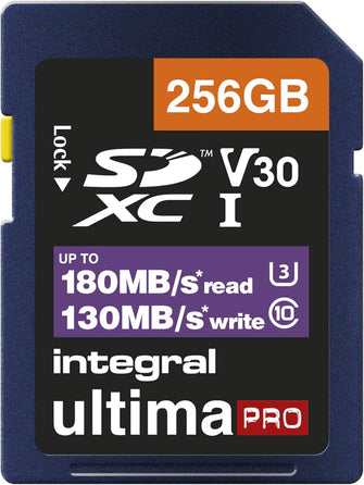 Buy Integral,Integral 256GB SD Card 4K Video Read Speed 180MB/s and Write Speed 130MB/s SDXC V30 U3 180-V30 Our Fastest Ever High Speed SD Memory Card - Gadcet UK | UK | London | Scotland | Wales| Ireland | Near Me | Cheap | Pay In 3 | Memory Card