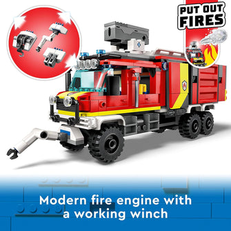 LEGO City Fire Command Unit 60374 – Rescue Fire Engine with Drones, Emergency Vehicle Toy for Kids 6+