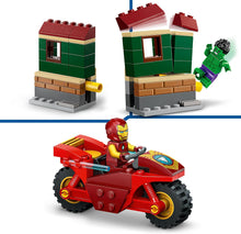 LEGO Marvel Iron Man with Bike & The Hulk - Super Hero Building Toy, Collectible Playset with Vehicle & Minifigures, Gift for Boys & Girls Aged 4+ - 76287