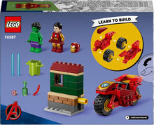 LEGO Marvel Iron Man with Bike & The Hulk - Super Hero Building Toy, Collectible Playset with Vehicle & Minifigures, Gift for Boys & Girls Aged 4+ - 76287