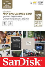 Buy Sandisk,SanDisk MAX ENDURANCE Video Monitoring for Dashcams & Home Monitoring 128 GB microSDXC Memory Card + SD Adaptor 60,000 Hours Endurance - Gadcet UK | UK | London | Scotland | Wales| Near Me | Cheap | Pay In 3 | Flash Memory Cards