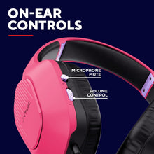 Trust Gaming GXT 418P Rayne Lightweight Gaming Headset - 3.5mm Jack, 50mm Drivers, Foldaway Microphone, Over-Ear, Wired, 2m Cable, Compatible with PC, Xbox, PS4, PS5, Switch, Mobile - Pink