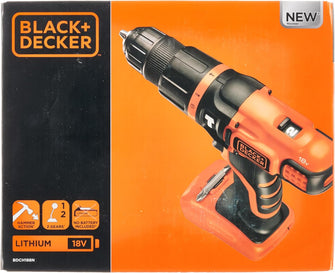 BLACK+DECKER 18V Cordless Hammer Drill - Bare Unit (Battery Not Included) - BDCH188N-XJ