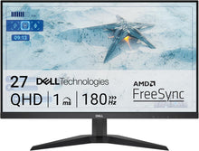 Dell G2725D 27" QHD Gaming Monitor, 180Hz, IPS, 1ms, AMD FreeSync, 99% sRGB, DisplayPort, 2x HDMI, Black