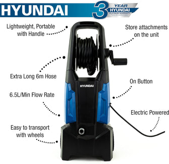 Buy Yamaha,Hyundai 1900w Electric Pressure Washer, 6x Attachments 2100psi 145bar Jet Wash With 6.5l/min Flow Rate, Portable Pressure Washer, 5m Cable, 3 Year Warranty - Gadcet UK | UK | London | Scotland | Wales| Ireland | Near Me | Cheap | Pay In 3 | Electronics