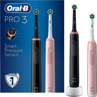 Oral-B Pro 3 3900 Electric Toothbrush Duo Pack with Cross Action Heads - 1