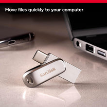 SanDisk 128GB Ultra Dual Drive Luxe USB Type-C Flash Drive - Up to 400MB/s, Reversible USB-C & Type-A Connectors, for Smartphones, Tablets, Macs, and PCs, Silver